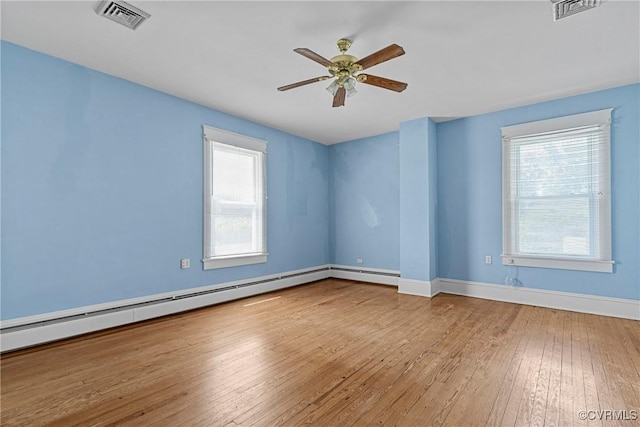 285 Jennings Ordinary Rd, Crewe, VA 23930 - unfurnished room with plenty of natural light, wood-type flooring, and a ceiling fan