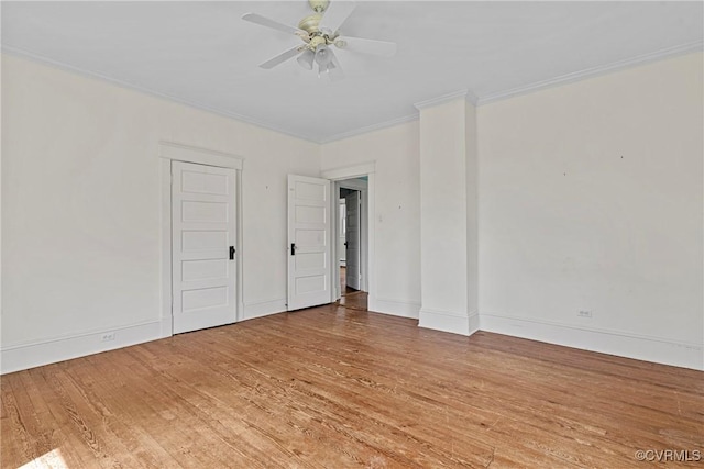 285 Jennings Ordinary Rd, Crewe, VA 23930 - unfurnished room featuring crown molding, light wood finished floors, and ceiling fan