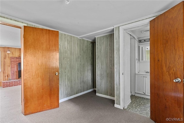285 Jennings Ordinary Rd, Crewe, VA 23930 - unfurnished bedroom with carpet and wood walls