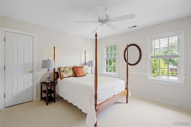 9929 Eildonway Pl, Henrico, VA 23238 - carpeted bedroom with multiple windows and ceiling fan