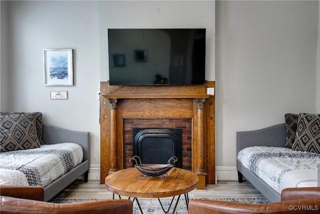1320 W Main St, Richmond, VA 23220 - living area with a fireplace and light wood finished floors