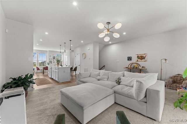 2133 Cantina Ln, Midlothian, VA 23114 - living room with recessed lighting and a chandelier