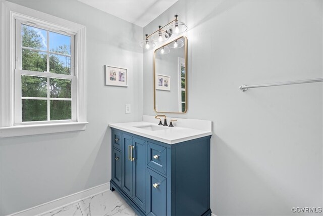 24000 Pear Orchard Rd, Moseley, VA 23120 - bathroom with marble finish floors and vanity