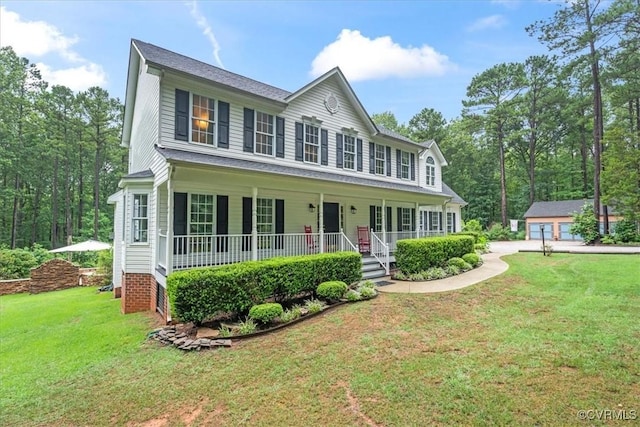 24000 Pear Orchard Rd, Moseley, VA 23120 - colonial house featuring covered porch and a front yard