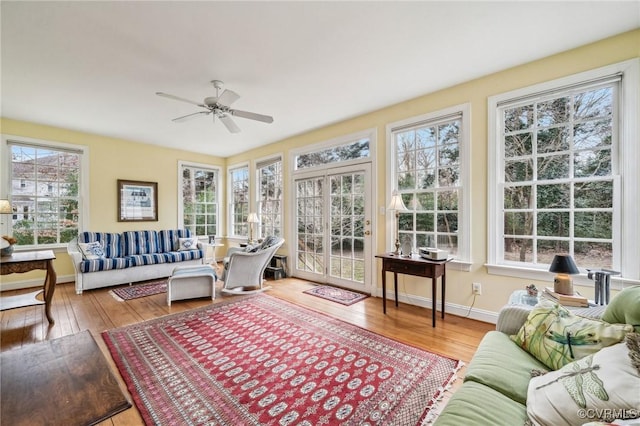 88 Holly Grv, Jamestown, VA 23185 - sunroom featuring a deck and hardwood / wood-style flooring