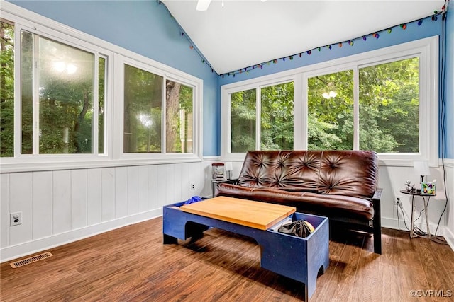 13904 Sunrise Bluff Rd, Chesterfield, VA 23112 - sunroom / solarium with lofted ceiling, a wooden deck, and wood finished floors