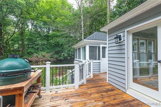 13904 Sunrise Bluff Rd, Chesterfield, VA 23112 - wooden terrace featuring a sunroom