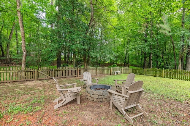 13904 Sunrise Bluff Rd, Chesterfield, VA 23112 - fenced backyard with a fire pit