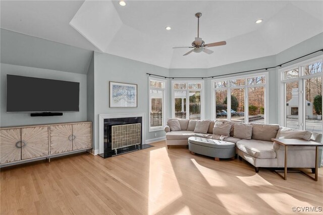 3808 Solebury Pl, Midlothian, VA 23113 - living room with ceiling fan, wood finished floors, and recessed lighting