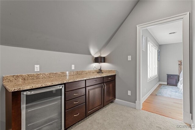 3808 Solebury Pl, Midlothian, VA 23113 - indoor dry bar with wine cooler and lofted ceiling