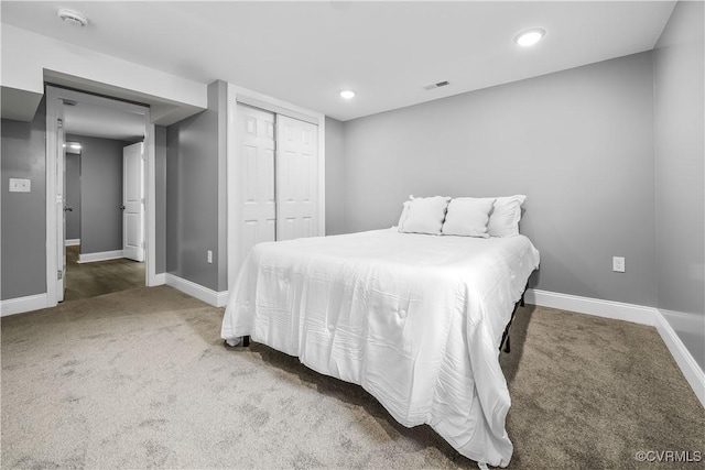 21405 Chesterfield Ave, Chesterfield, VA 23803 - bedroom with carpet, a closet, and recessed lighting