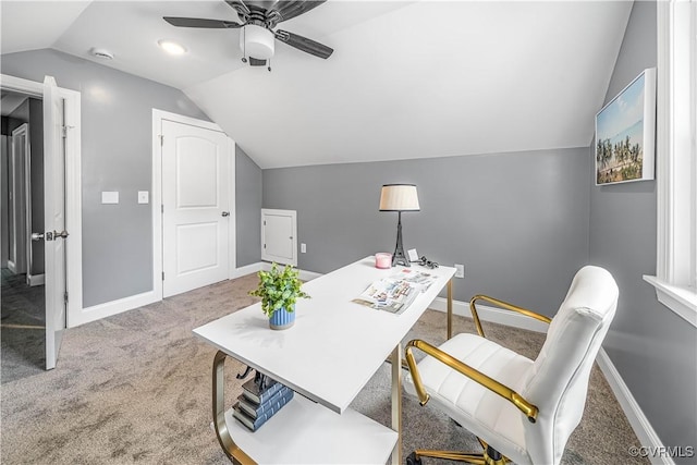 21405 Chesterfield Ave, Chesterfield, VA 23803 - carpeted home office with lofted ceiling and ceiling fan