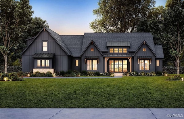 18122 Dogwood Trail Way, Hanover, VA 23146 - modern farmhouse with a front lawn, board and batten siding, and roof with shingles
