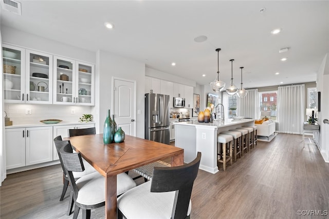 13213 Garland Ln, Midlothian, VA 23114 - dining area featuring dark wood-type flooring and recessed lighting
