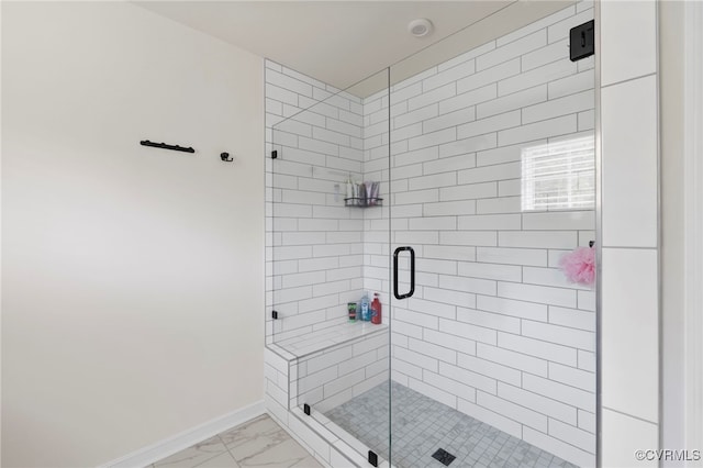 18517 Palisades Rdg, Moseley, VA 23120 - full bath with marble finish floors and a shower stall