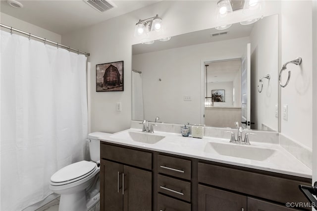 18517 Palisades Rdg, Moseley, VA 23120 - bathroom with double vanity and a shower with curtain