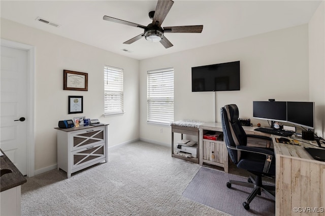 18517 Palisades Rdg, Moseley, VA 23120 - carpeted office space with ceiling fan and baseboards