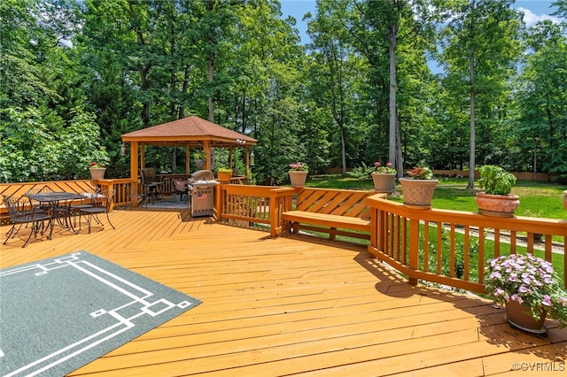 3541 Kings Farm Dr, Midlothian, VA 23113 - wooden deck featuring a gazebo and outdoor dining space