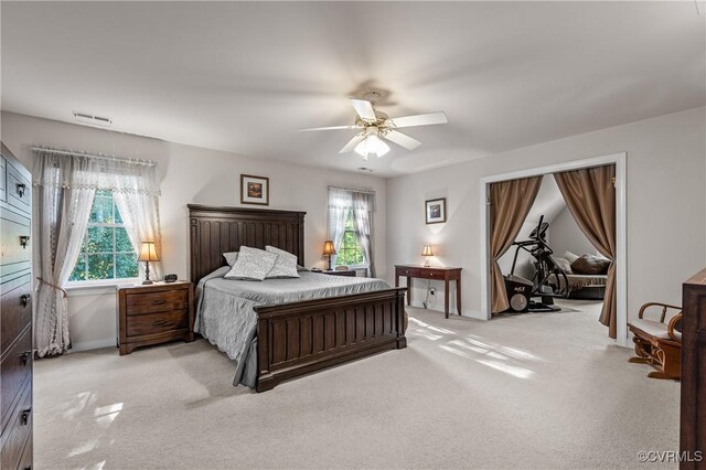 3541 Kings Farm Dr, Midlothian, VA 23113 - bedroom featuring multiple windows, light colored carpet, and ceiling fan