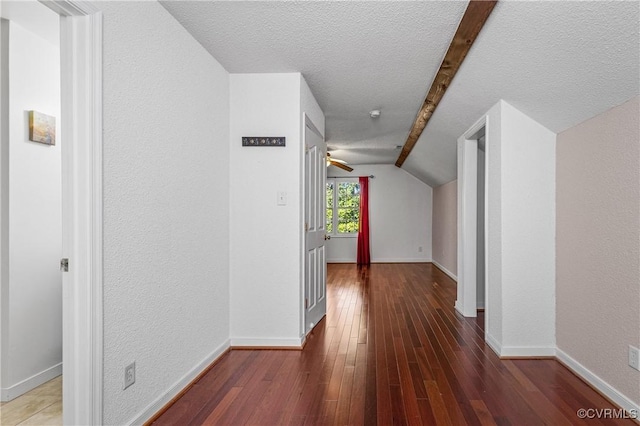 3541 Kings Farm Dr, Midlothian, VA 23113 - corridor featuring lofted ceiling, hardwood / wood-style flooring, and a textured ceiling