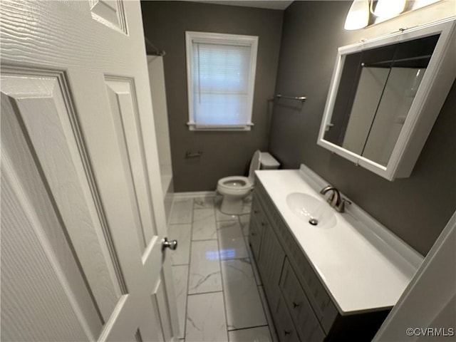 10212 Sauna Dr, North Chesterfield, VA 23236 - bathroom featuring marble finish floors, vanity, and shower / bath combination