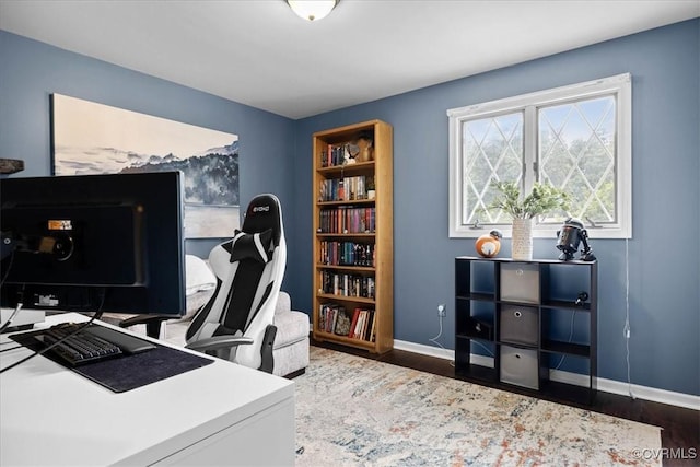 5205 Jerral Dr, Prince George, VA 23875 - office area featuring wood finished floors and baseboards