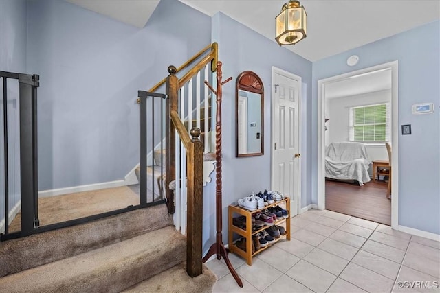 5205 Jerral Dr, Prince George, VA 23875 - entrance foyer featuring stairs and light tile patterned flooring