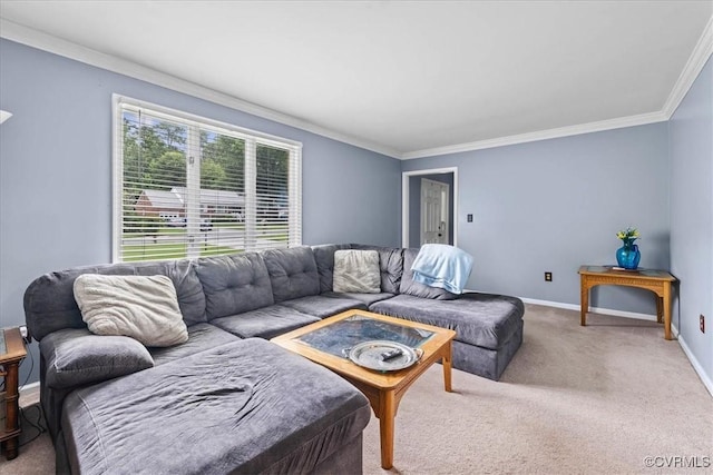 5205 Jerral Dr, Prince George, VA 23875 - carpeted living area featuring ornamental molding and baseboards