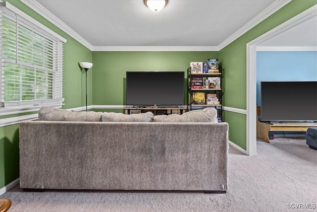 5205 Jerral Dr, Prince George, VA 23875 - carpeted living room with ornamental molding