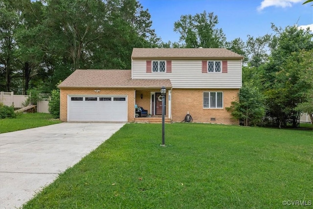 5205 Jerral Dr, Prince George, VA 23875 - view of front of property with brick siding, driveway, an attached garage, and crawl space