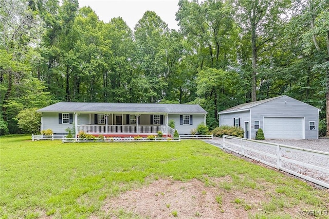 9118 Epps Rd, Mechanicsville, VA 23111 - single story home with a porch, a garage, and an outdoor structure