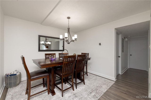 1501 Largo Rd Unit 302, Henrico, VA 23238 - dining space with wood finished floors and a chandelier