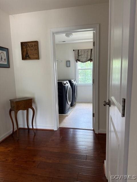 17037 Windon Ct, Moseley, VA 23120 - laundry area featuring washer and dryer and hardwood / wood-style floors