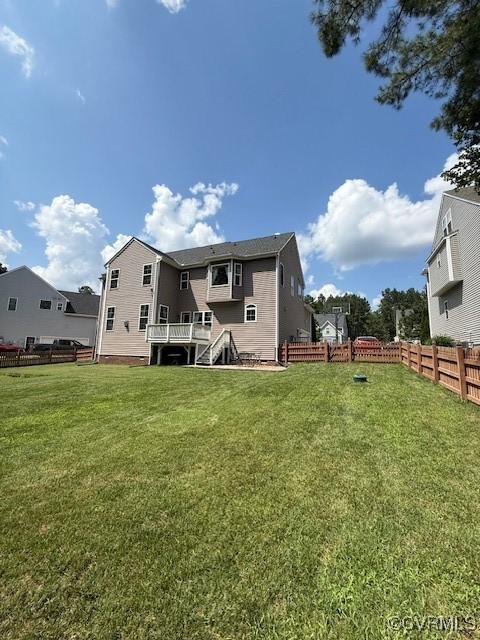 17037 Windon Ct, Moseley, VA 23120 - rear view of property with stairway and a wooden deck