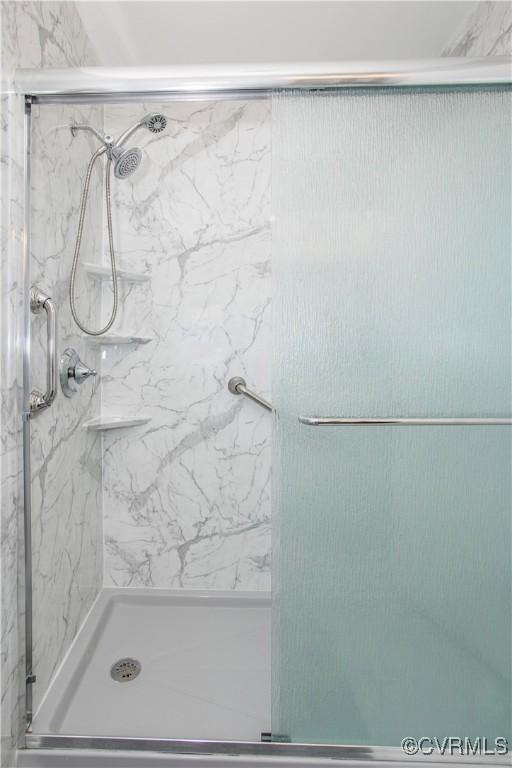 9300 Greatbridge Rd, Chesterfield, VA 23237 - bathroom featuring a marble finish shower