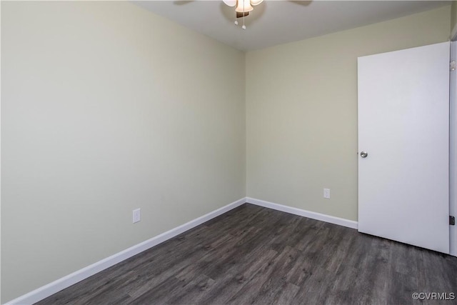 9300 Greatbridge Rd, Chesterfield, VA 23237 - spare room with ceiling fan and dark wood-style flooring