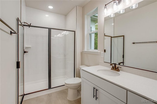 7082 Braxton Ct, Ladysmith, VA 22546 - full bathroom with a stall shower, vanity, and tile patterned floors