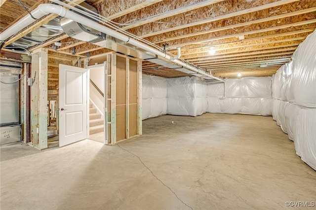 7082 Braxton Ct, Ladysmith, VA 22546 - unfinished basement with stairway
