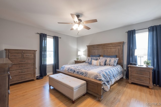 8622 Rock Cedar Rd, New Kent, VA 23124 - bedroom with light wood-style flooring and ceiling fan