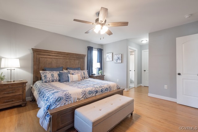 8622 Rock Cedar Rd, New Kent, VA 23124 - bedroom with light wood-style flooring and a ceiling fan
