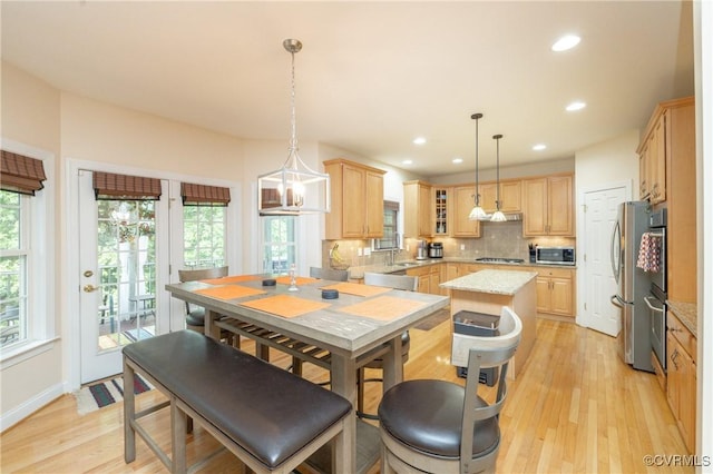 4837 Glenmorgan Ct, Chester, VA 23831 - kitchen with appliances with stainless steel finishes, light brown cabinets, healthy amount of natural light, and recessed lighting
