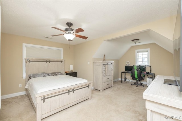 4837 Glenmorgan Ct, Chester, VA 23831 - bedroom featuring light colored carpet, ceiling fan, an office area, and lofted ceiling