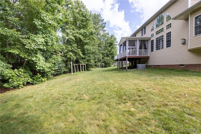 4837 Glenmorgan Ct, Chester, VA 23831 - view of grassy yard with a sunroom