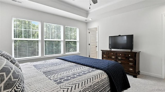 7750 Leeds Castle Ln, New Kent, VA 23124 - bedroom with carpet floors, a raised ceiling, and a ceiling fan