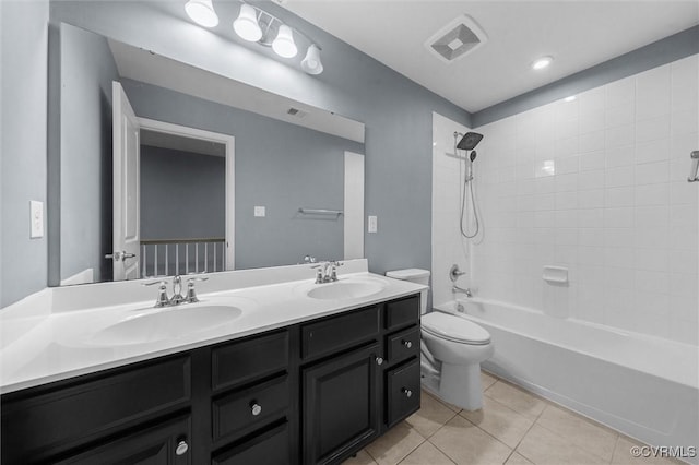 10485 Eagle Ct, Prince George, VA 23860 - bathroom featuring double vanity, tile patterned floors, and shower / tub combination