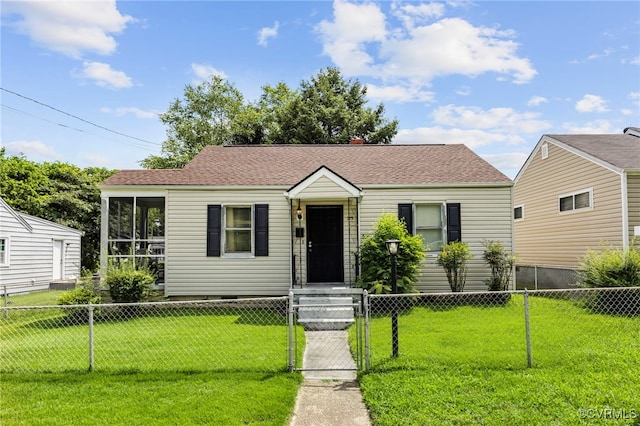 125 Seaboard St, Petersburg, VA 23803 - bungalow-style house with a fenced front yard, a gate, and a shingled roof