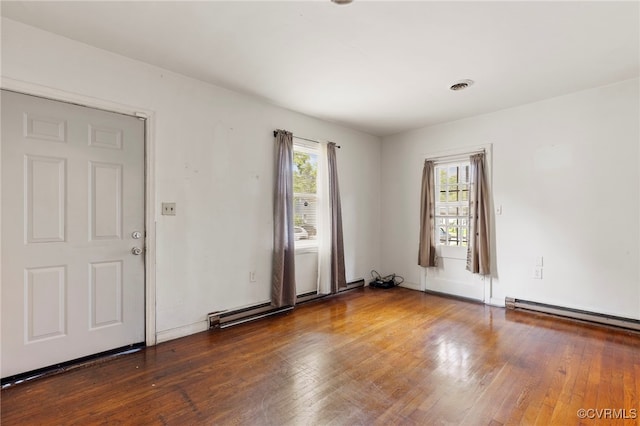 125 Seaboard St, Petersburg, VA 23803 - spare room with wood finished floors, a baseboard radiator, and baseboard heating