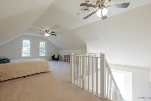 5636 Charter Oak Dr, Chesterfield, VA 23832 - carpeted bedroom with vaulted ceiling and ceiling fan