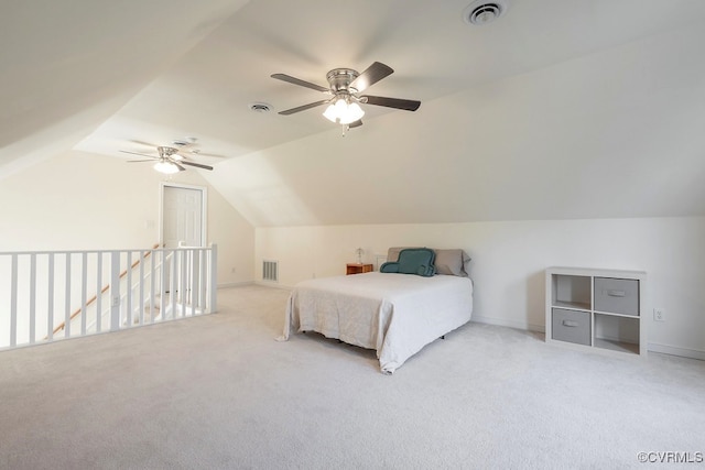 5636 Charter Oak Dr, Chesterfield, VA 23832 - carpeted bedroom with vaulted ceiling and ceiling fan
