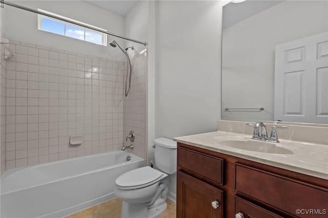 8334 E Lord Botetourt Loop, New Kent, VA 23124 - bathroom featuring vanity, shower / bathtub combination, and tile patterned flooring